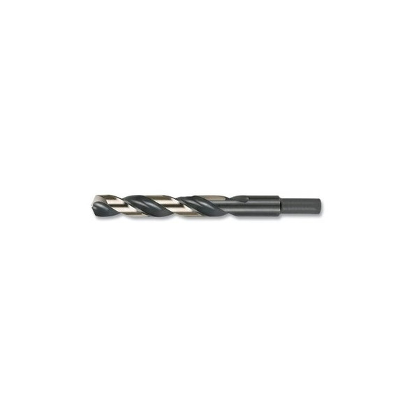 135° Heavy-Duty 3/8 in Reduced Shank Jobber-Length Drill Bit, 1879 with Flats, 0.4844 in dia Cutting, 5.875 in OAL, 31/64 in