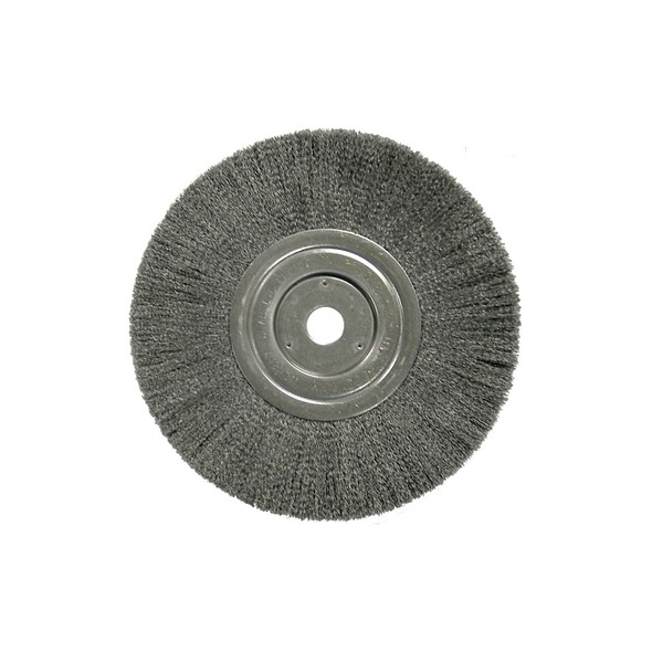 Narrow Face Crimped Wire Wheel, 8 in D, .008 Steel Wire