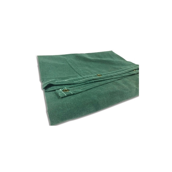 Protective Tarp, 16 ft W x 20 ft L, Mildew/Water Resistant, Canvas, Green