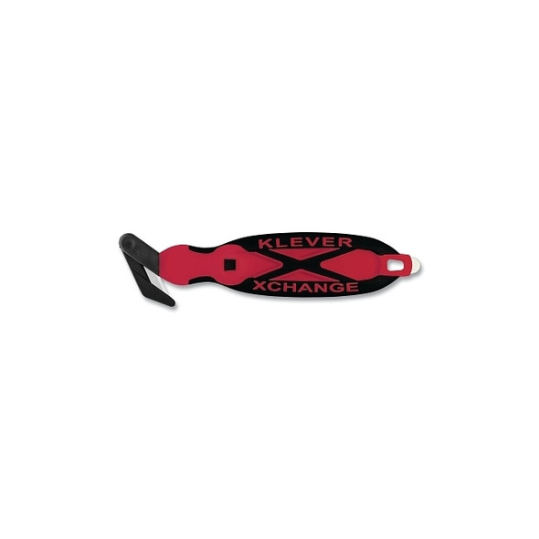 XChange Safety Cutter, Wide Head, 7 in L, Straight Blade, Steel, Plastic Handle, Red