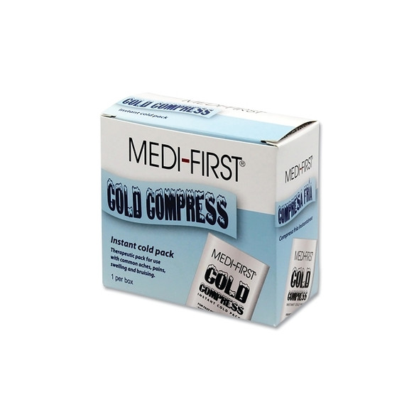 Instant Cold Pack, 6 in L, 4 in W, Plastic, White