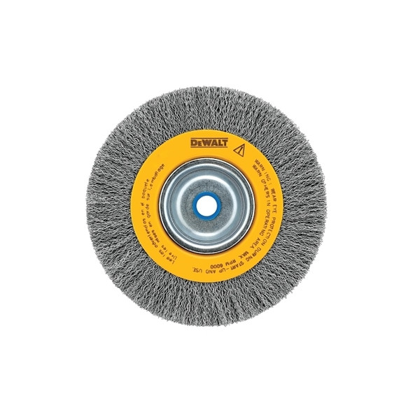 Bench Grinder Brushes, 8 in Dia., 3/4 in, 0.014 in, Carbon, 4,000 rpm