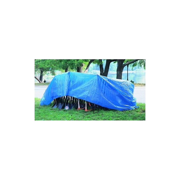 Multiple Use Tarp, 15 ft W x 30 ft L, Polyethylene, Blue