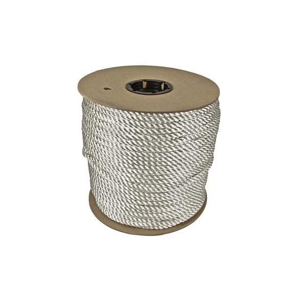 Twisted Nylon Ropes, 3/8 in x 100 ft, Nylon, White