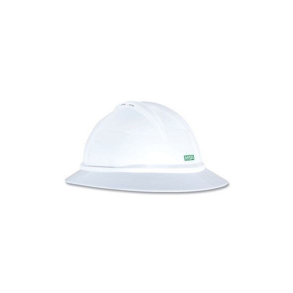 V-Gard® 500 Protective Cap and Hat, 6-point Ratchet, Full-Brim Hat, White