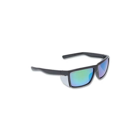 Swagger® SR2 Series Safety Glasses, Polycarbonate Lens/Fr, Duramass® Hard Coat, Charcoal Frame, Green Mirror Polarized Lens