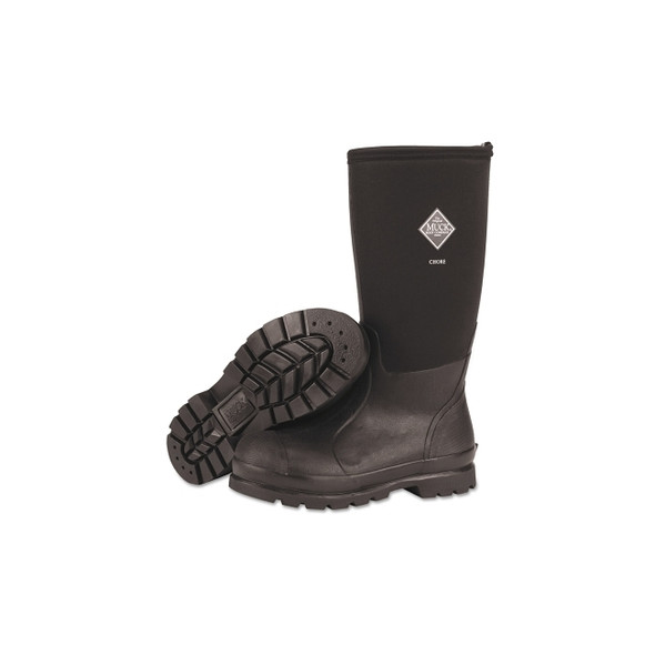 Chore Classic Work Boots, Size 10, 16 in H, Neoprene/Nylon, Black