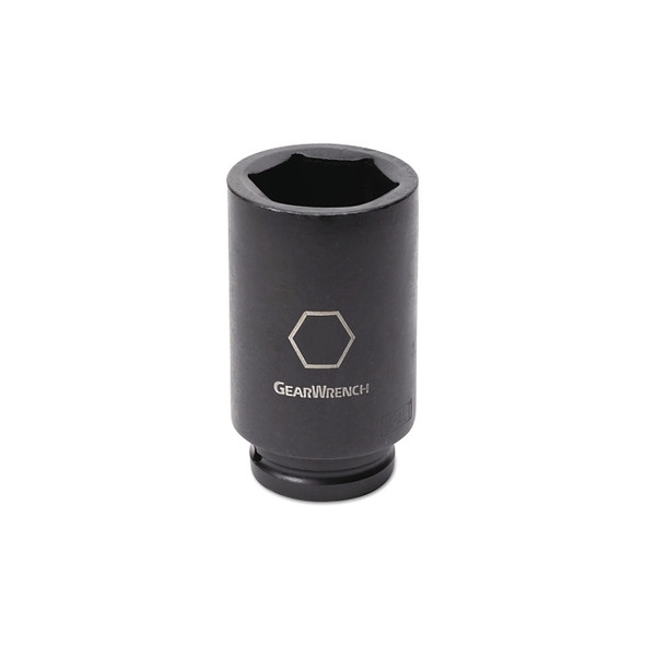 Impact Socket, 3/4 in Drive Size, 1-9/16 in Opening Size, 6-point, Deep Length