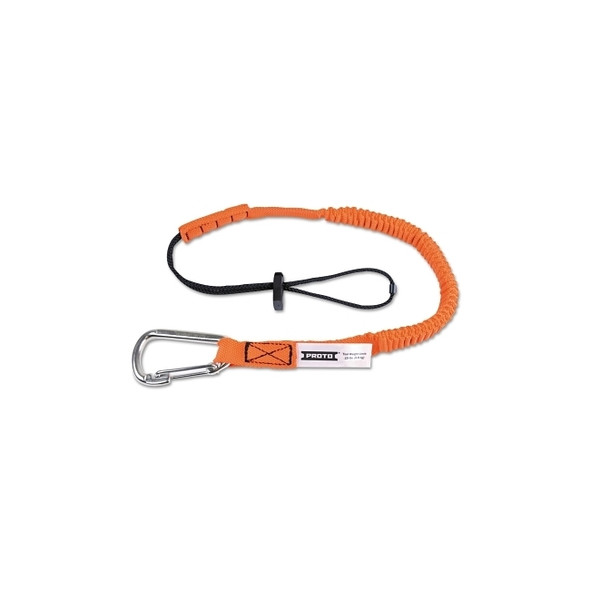 Elastic Lanyard With Stainless Steel Carabiners, 48 in, Hook, 15 lb Load Cap