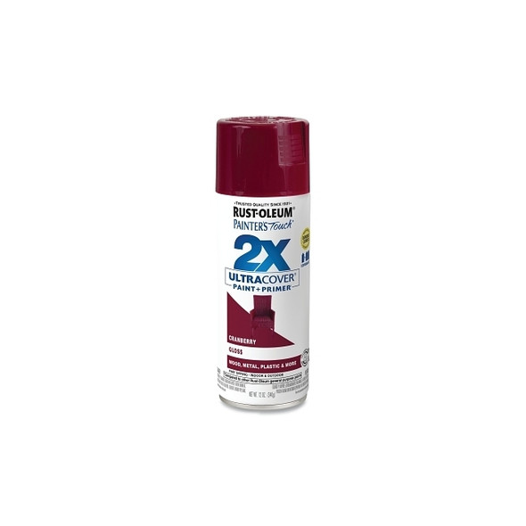 Painter's Touch® 2X Ultra Cover® Gloss Spray Paints + Primer, 12 oz, Cranberry