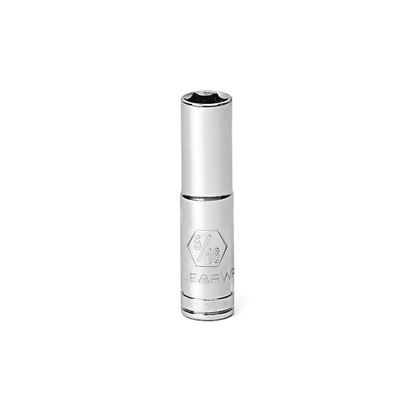 12 Point SAE Deep Socket Sets, 1/4 in Drive, 7/16 in, 1.929 in Long, 12 Points