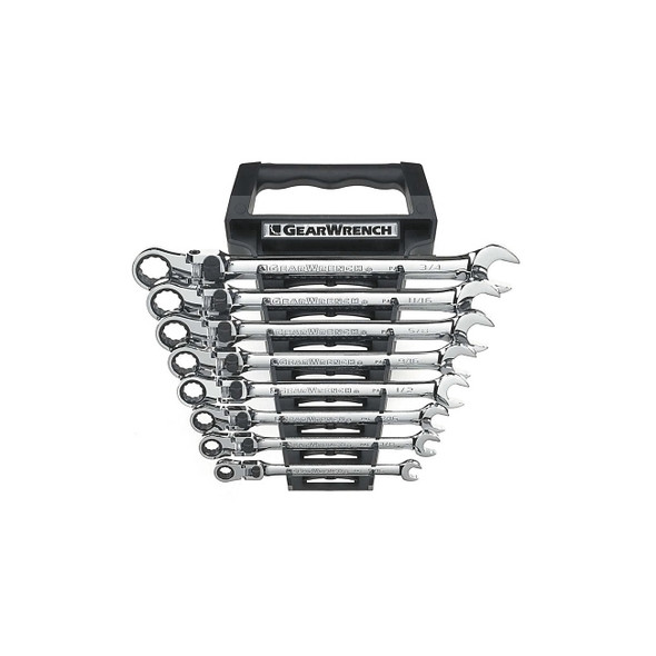 8 Pc XL Locking Flex Combination Ratcheting Wrench Sets, 12 Point, SAE