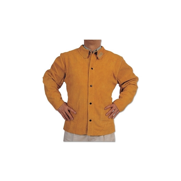 Split Cowhide Leather Welding Jacket, 4X-Large, Golden Brown