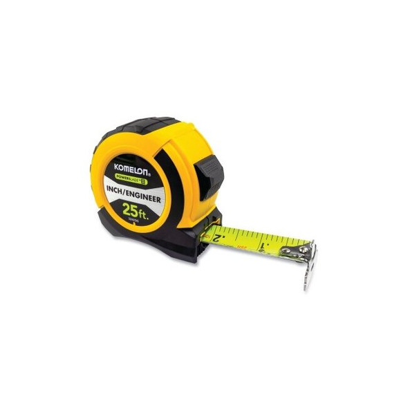 Powerblade II Tape Measure, 25 ft, 1-1/16 in W, Inch, Yellow