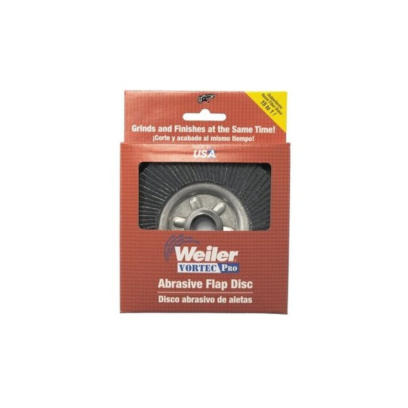 Vortec Pro Coated Flap Disc, 4.5 in dia, 80 grit, 5/8 in -11 arbor, 13000 RPM