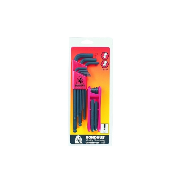 Balldriver L-Wrench and Fold-Up Set Combination, 16 pieces, Hex Ball Tip, Metric
