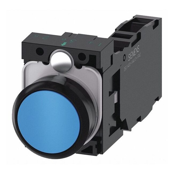 Siemens FlushPushButtnOp,NonIllum,Blu,1NO/1NC 3SU1100-0AB50-1FA0