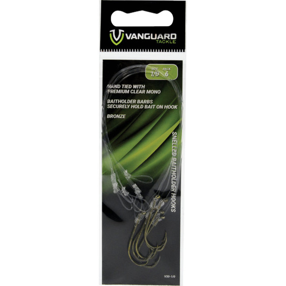 Vanguard Size 2 Baitholder Bronze Snelled Hooks (6-Pack) V30-2