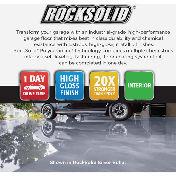 Rust-Oleum RockSolid Metallic Floor Coating Kit, Gunmetal, 70 Oz. 299743 793583