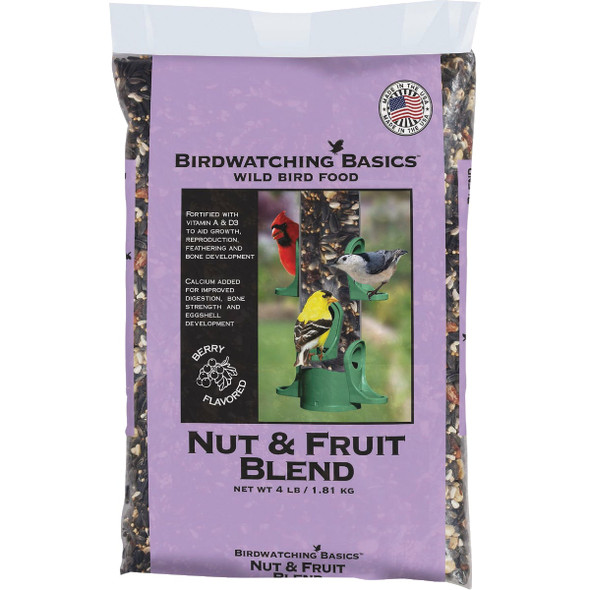 Birdwatching Basics 4 Lb. Nut & Fruit Blend Wild Bird Food 9547