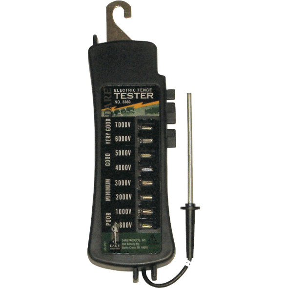 Dare 8-Lamp 6 In. W. x 10 In. H. Electric Fence Tester 3360