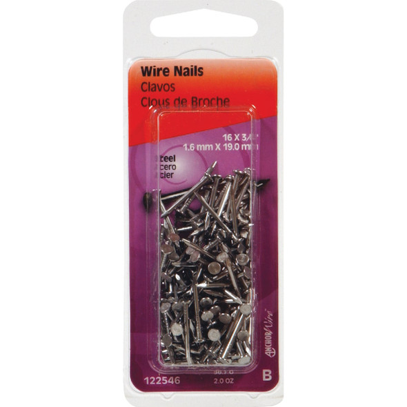 Hillman Anchor Wire 3-4 In. 16 ga Bright Wire Nails (2 Oz.) 122546 720170