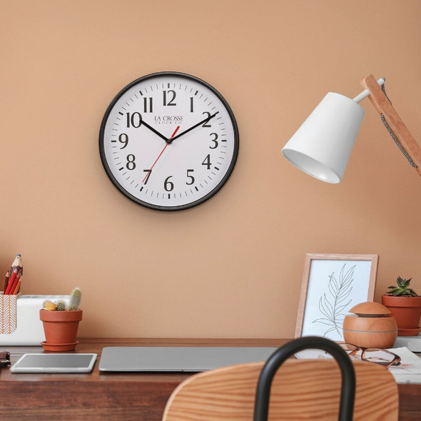 La Crosse Technology Equity Black Quartz Wall Clock 404-3025B 668710