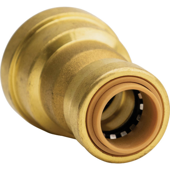 QuickFitting 3/4 In. x 1/2 In. Push-to-Connect Brass Reducing Coupling LF841R