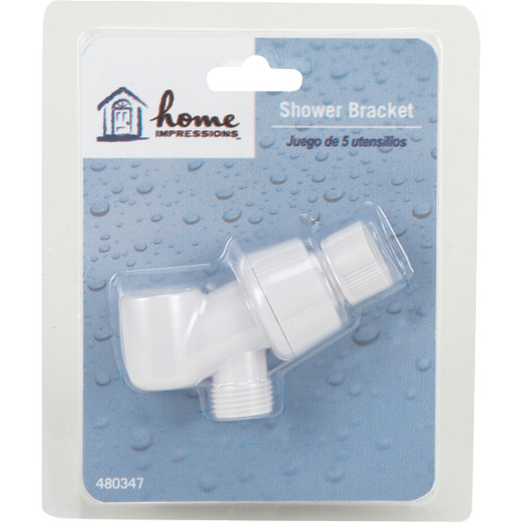 Home Impressions White Plastic Shower Bracket 480347 480347