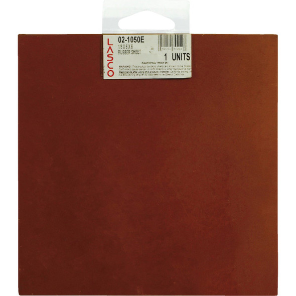 Lasco 6 In. L x 6 In. W x 1-8 In. Thick Rubber Gasket Rubber Sheet 02-1050E 403217
