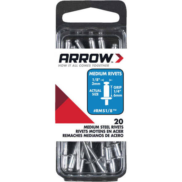 Arrow 1/8 In. x 1/4 In. Steel Rivet (20-Count) RMS1/8