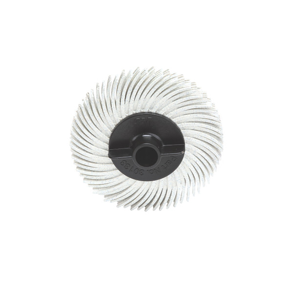Radial Bristle Disc,2 in x 3/8 in, 120 Grit, 30,000 rpm, White