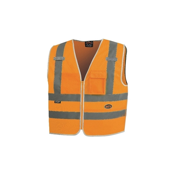 6855U/6856U Hi-Vis Multi-Pocket Safety Vest, Medium, Orange