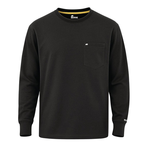 Berne Performance Men's Medium Black Long Sleeve Pocket T-Shirt BSM39BKR400 708195