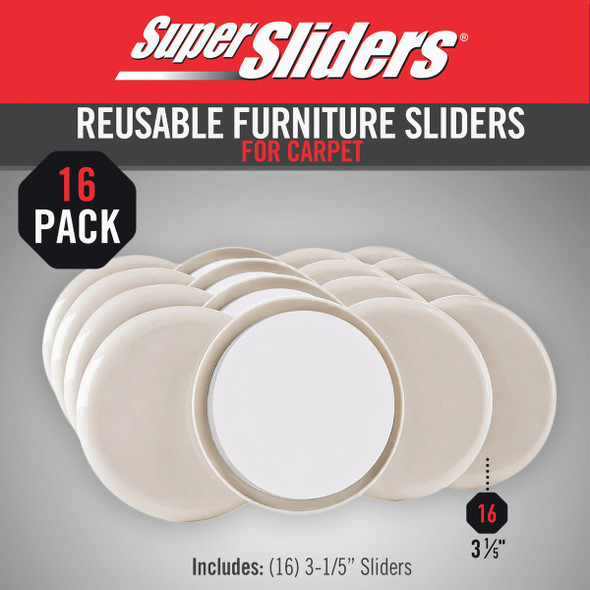 Super Sliders 1-1-4 In. Hard Plastic Furniture Glides (16-Pack) 4701626SL 240110