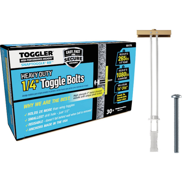 Toggler Snaptoggle 1/4 In.-24 x 2 In. Toggle Bolt (30-Count) 55175