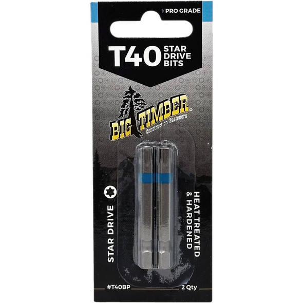 Big Timber 2 In. T40 Star-Drive Impact Screwdriver Bit (2-Pack) T40MP 253982