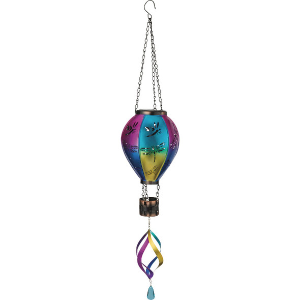 Regal Art & Gift Dragonfly Hot Air Balloon Spinner Solar Lantern 13515