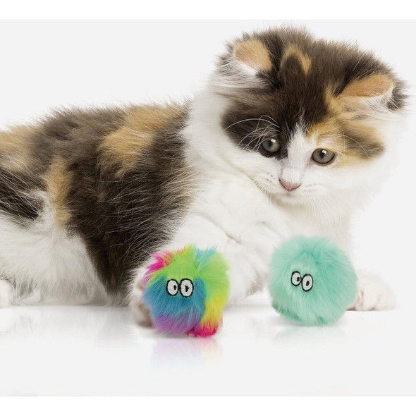 SmartyKat Fuzzy Friends Plush Catnip Ball Cat Toy (2-Pack) 09123-99997-024 711441