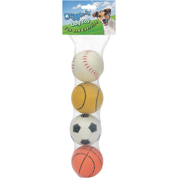 Boss Pet Digger's Rubber Sports Ball (4-Pack) A04130 707640