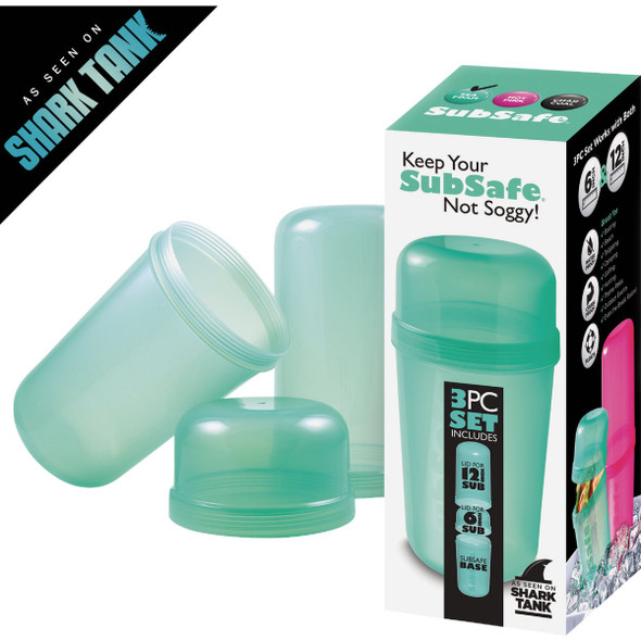 SubSafe Seafoam Green Sub Sandwich Food Storage Container (3-Piece) SG1 623325