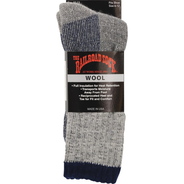Railroad Sock Men's Navy Stripe Wool Sock 2962 NV 707533