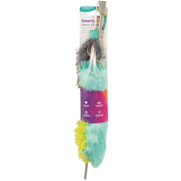 SmartyKat Crazy Catch 3-Part Breakaway Plush Catnip Wand Cat Toy 38014-99997-024