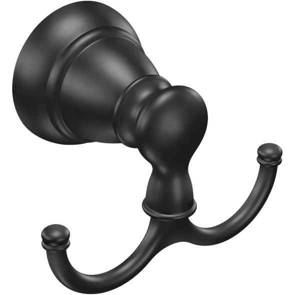 Moen Banbury Double Robe Hook, Matte Black Y2603BL