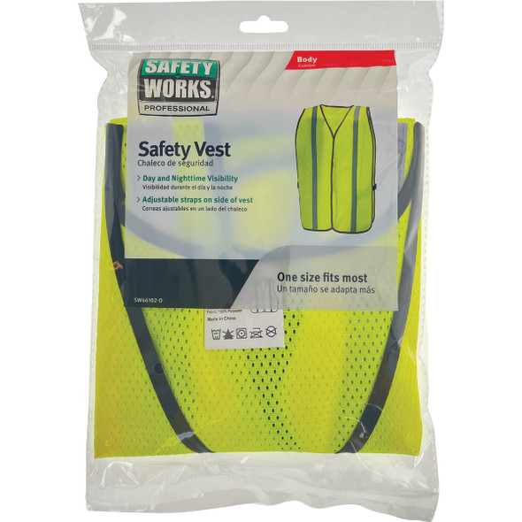PIP Pro Safety General Purpose Adjustable Hi Visibility Yellow Safety Vest PRO56102-O 583336