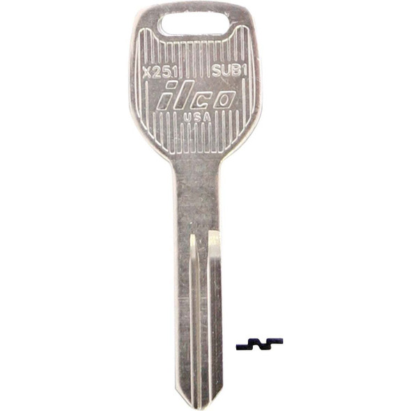 ILCO Subaru Nickel Plated Automotive Key, SUB1 / X251 (10-Pack) IAF01653002