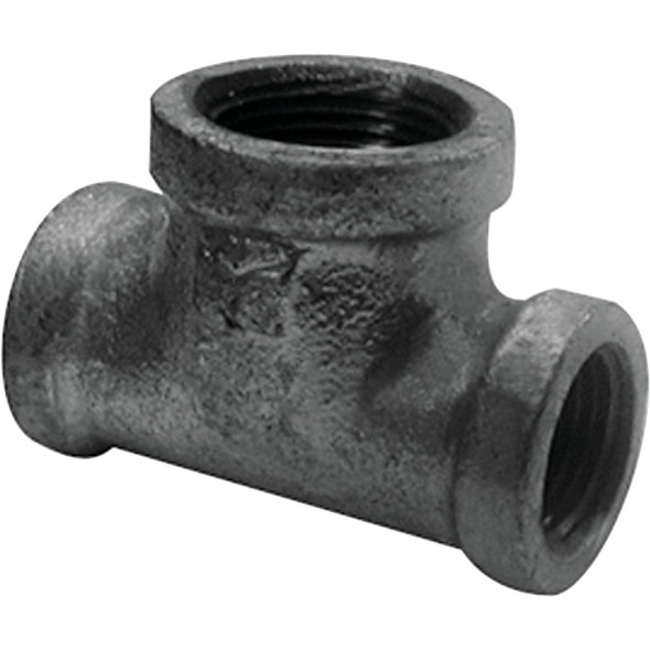 Southland 1 In. x 1 In. x 1/2 In. Reducing Malleable Black Iron Tee 520-753HN