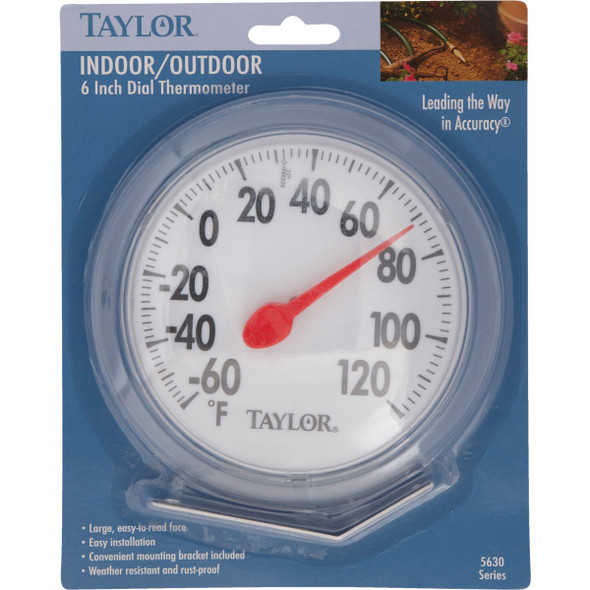 Taylor 6 In. -60 To 120 Fahrenheit Outdoor Wall Thermometer 5630 600022