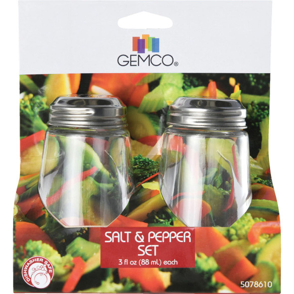 Gemco 3 Oz. Glass Salt & Pepper Shaker Set 5078610 603662