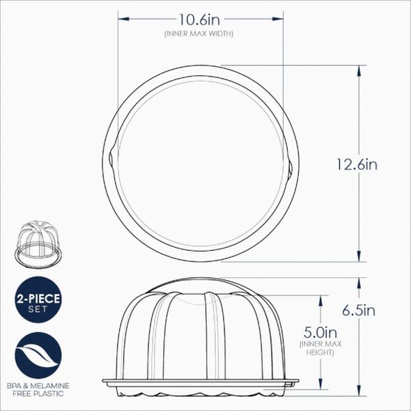 Nordic Ware Translucent Bundt Cake Keeper 50022 605689